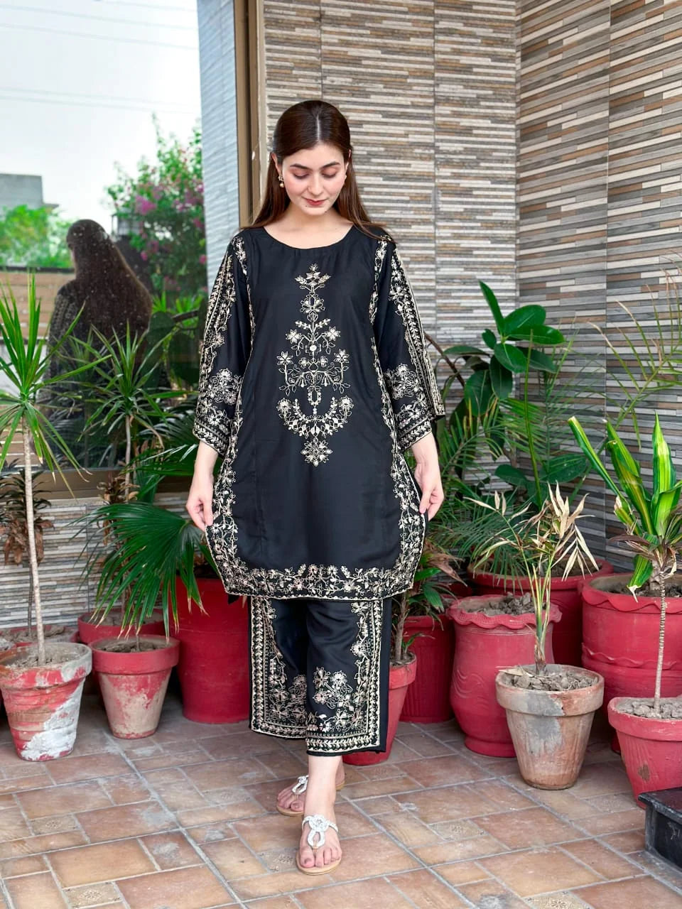 ZARA Full Work Embroidery 2Pc