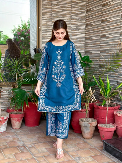 ZARA Full Work Embroidery 2Pc