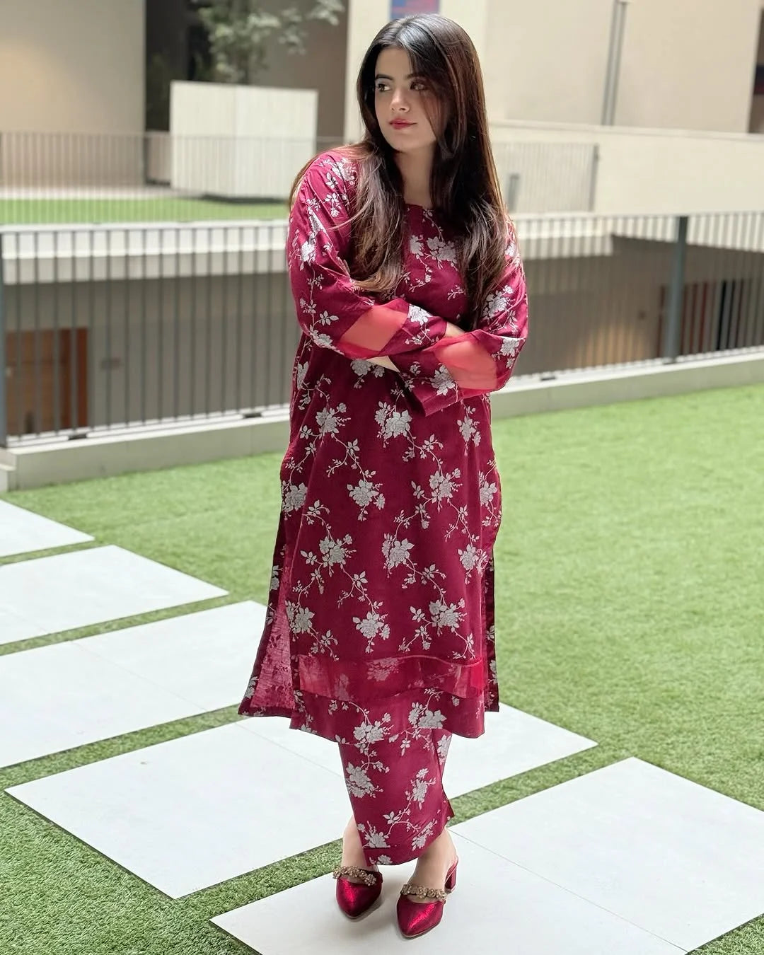 BLOSSOM PRINTED LONG LENGHT 2PC